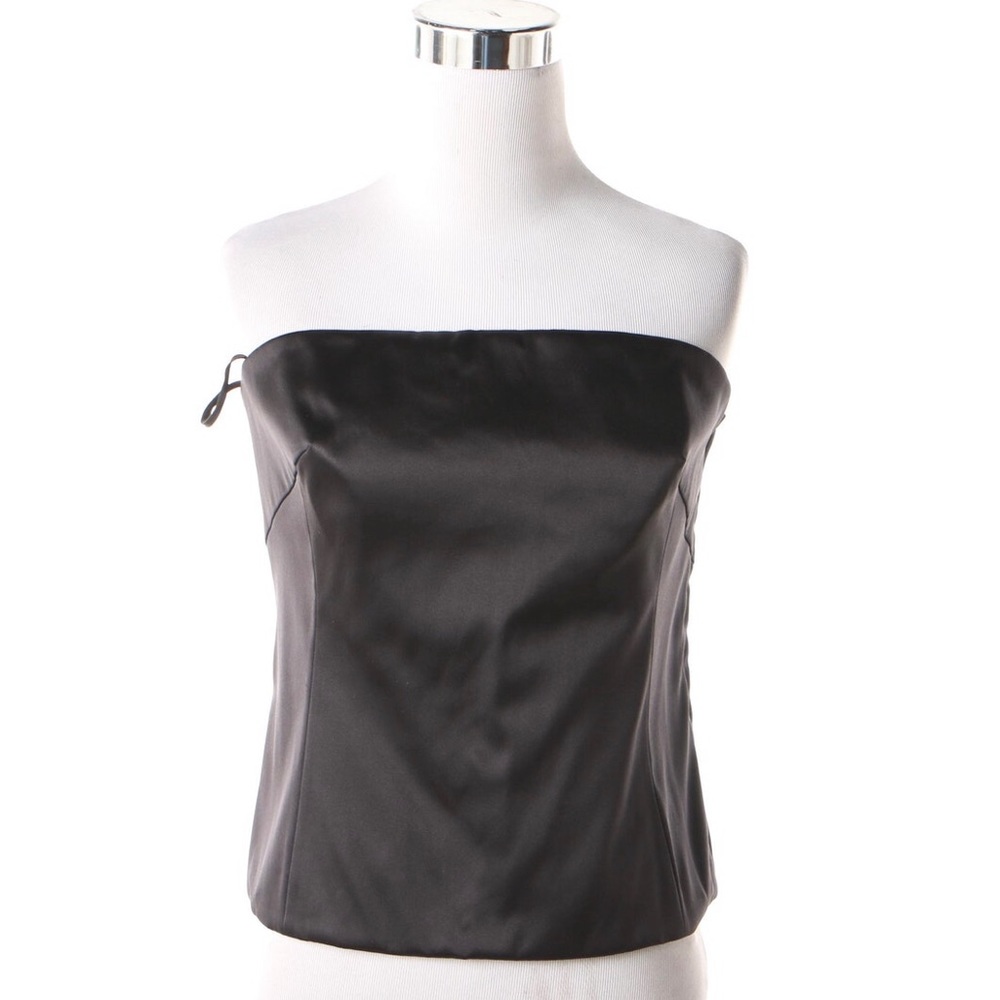 VINTAGE Akris Black Silk Strapless Top